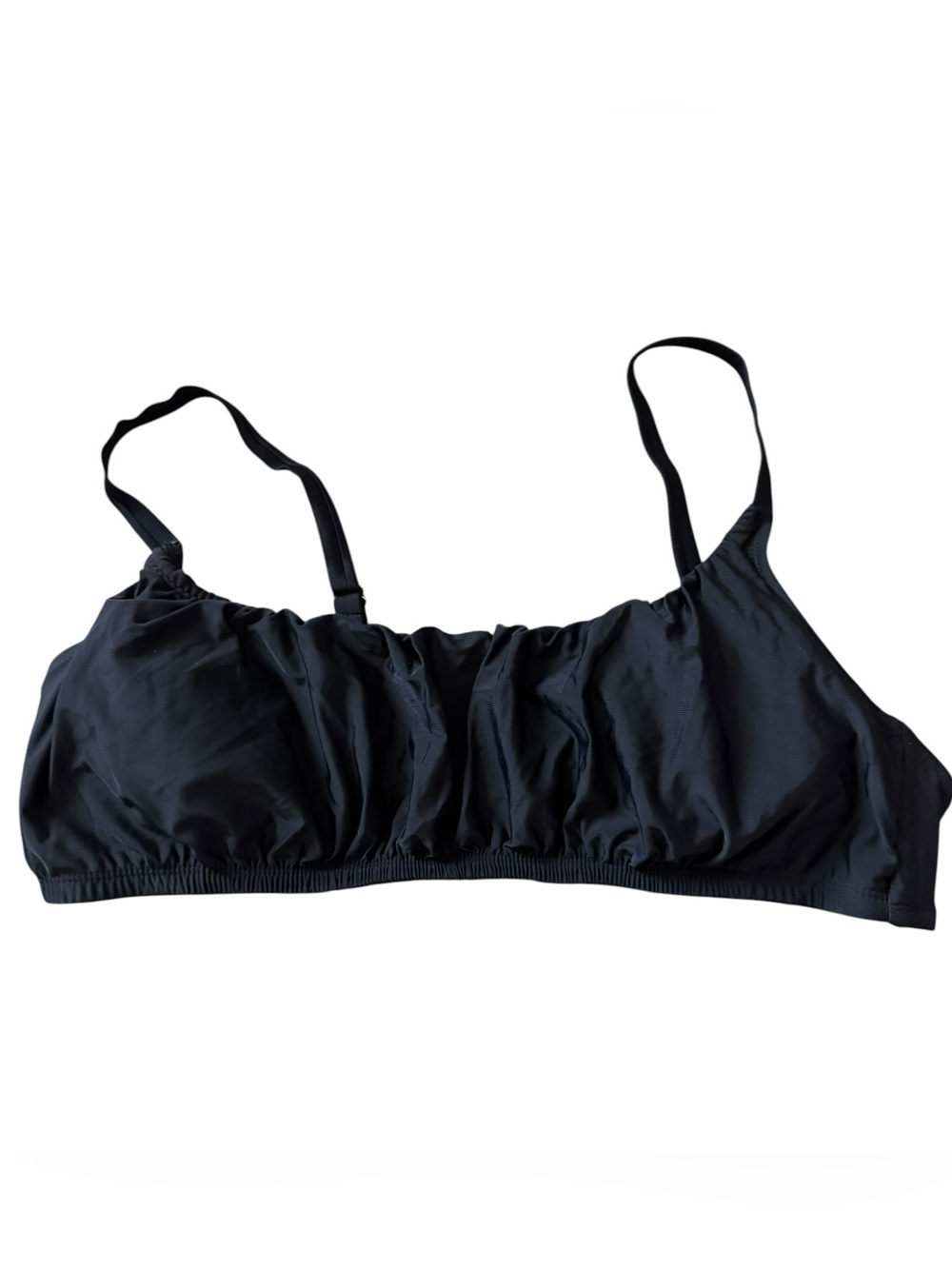 NOBO NWT Juniors Black Ruched Bikini Top 3X Plus‎ Beach P2